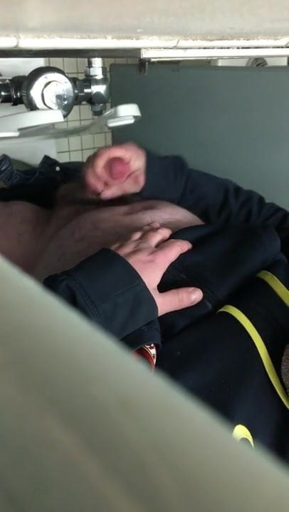 Spying on guy jerking off and cumming