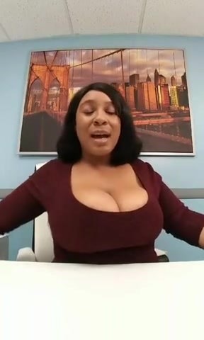 Big Titty Ebony Jiggling Boobs in Office 