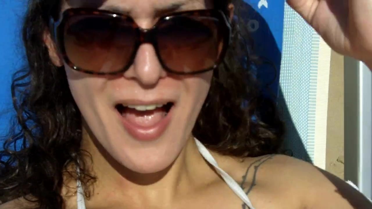 Nikki Ladyboys bikini buldge in Public