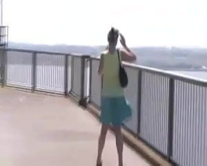Sexy Lady's Skirt Blowing in the Wind