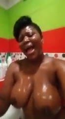 Black woman in bath