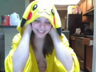 Pikachu girl bates on cam