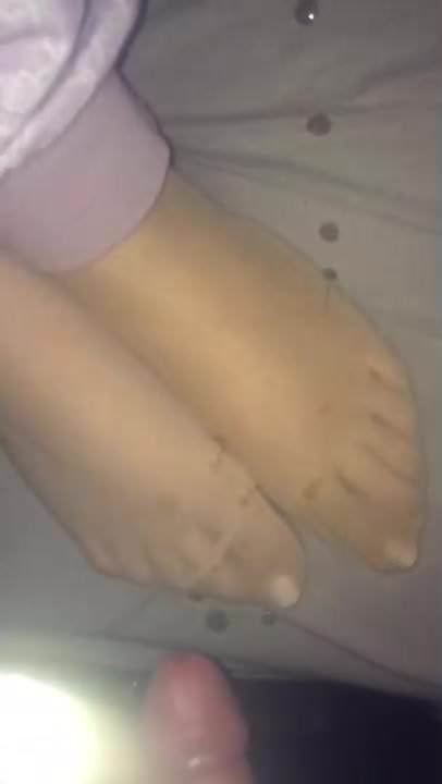 Cum on nylon feet 4 