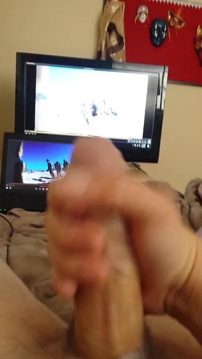 Jerking off and cuming to a candid video I Made.