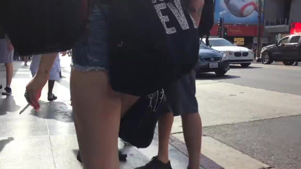 Short Shorts- Cig smoking backpack ass