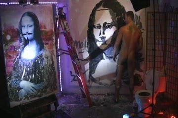 Brent Ray Fraser Penis Paints Da Vinci's Mona Lisa