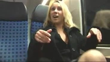 Amateur - Hot Blond Train Dildo Pussy and Arse