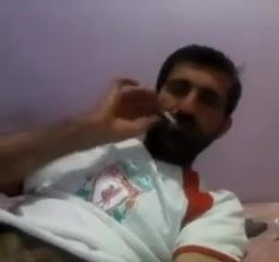 Turkish Fucker Smoking And Stroking His Monster Cock