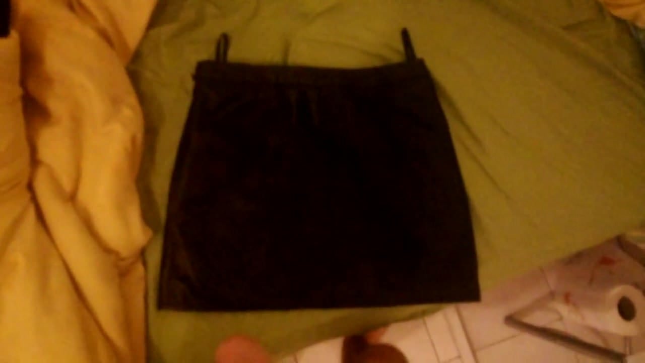 Cum on my mom leather skirt