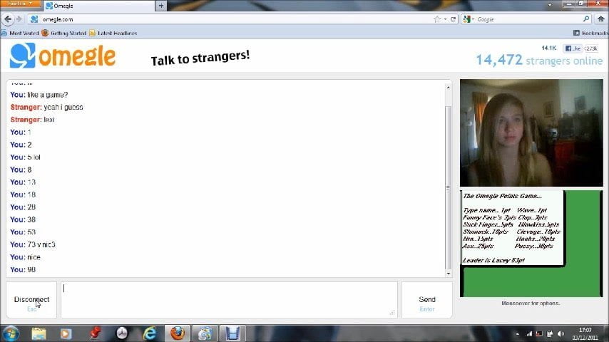 Cute girl playing omegle