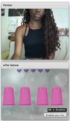 18yo black teen playing Cup Game on Chatroulette