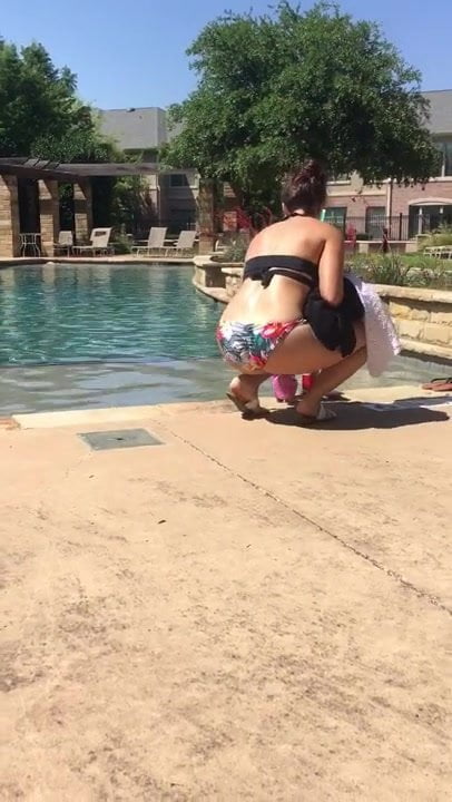 Big Ass Latina Booty at Pool 