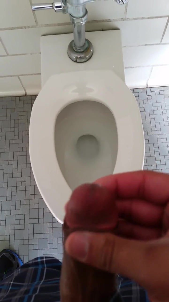 Public bathroom cumshot