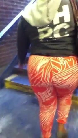 Bbw Booty walking out the subway