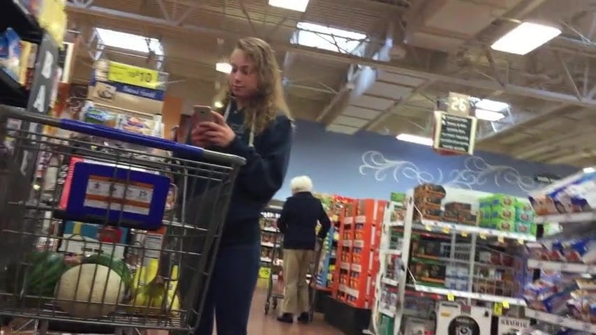 DW Blonde teen with great ass shopping for cereal 1