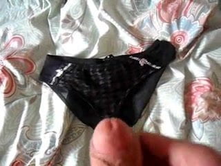 cum on black panties