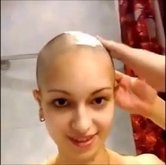 girl friend shaves her had all the way bald