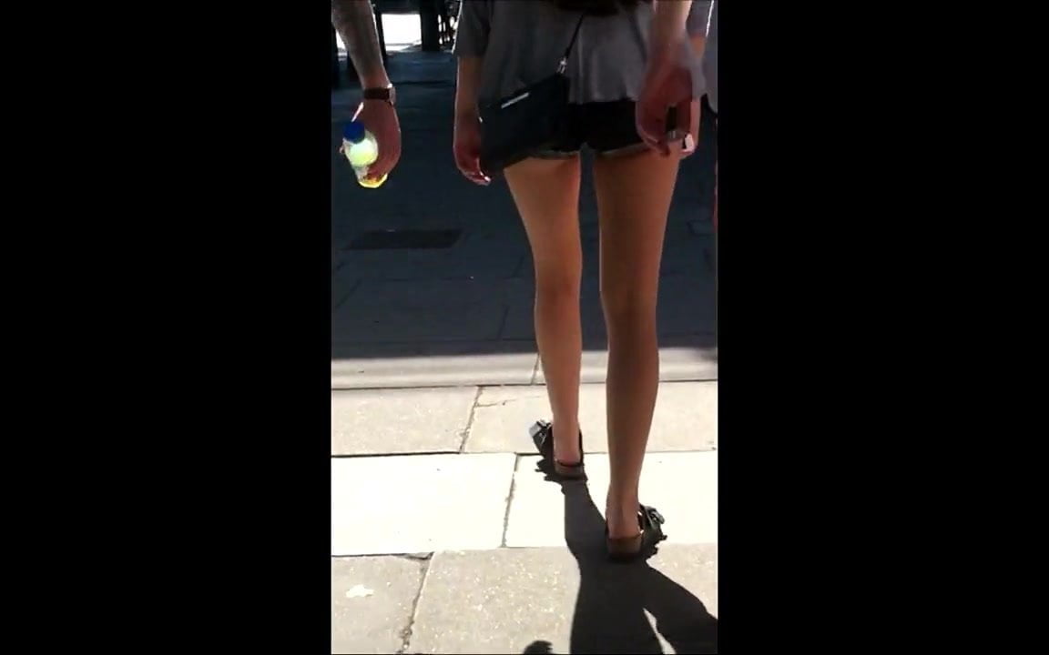 Candid Bare Teen Legs Tight Shorts