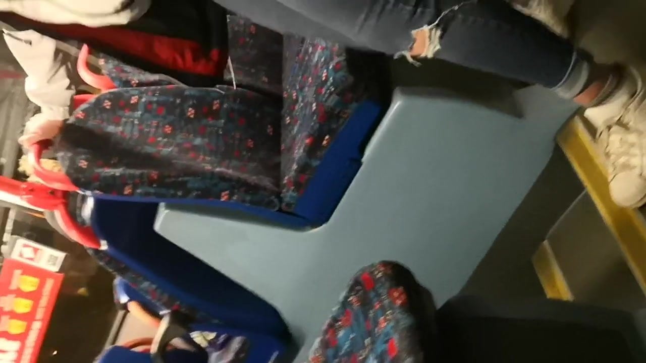 Teen ass on bus