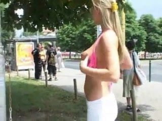 Nude In Public Blonde British Slut 2