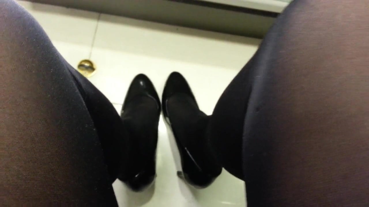 Black Patent Pumps with Pantyhose Teaser 2