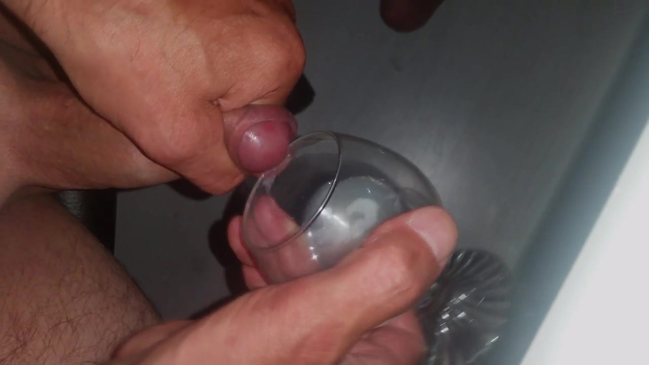 project glass filled with sperm. cumshot 3