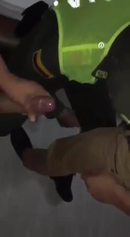 Policeman suck cock in public