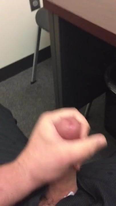 Jerking My Thick Dick at Work