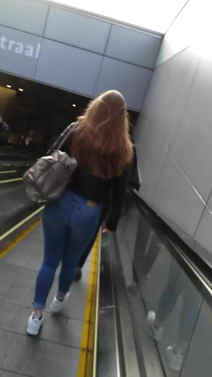 escalator candid voyeur teen ass 