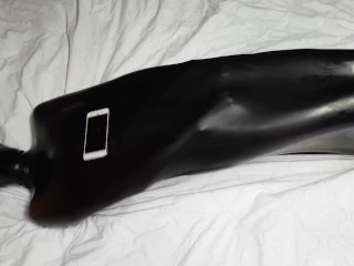 Miss Perversion Trapped, Teased & Breath Controlled in a Latex Sleepsack!