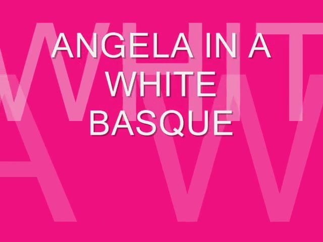 Angela. White basque in the woods
