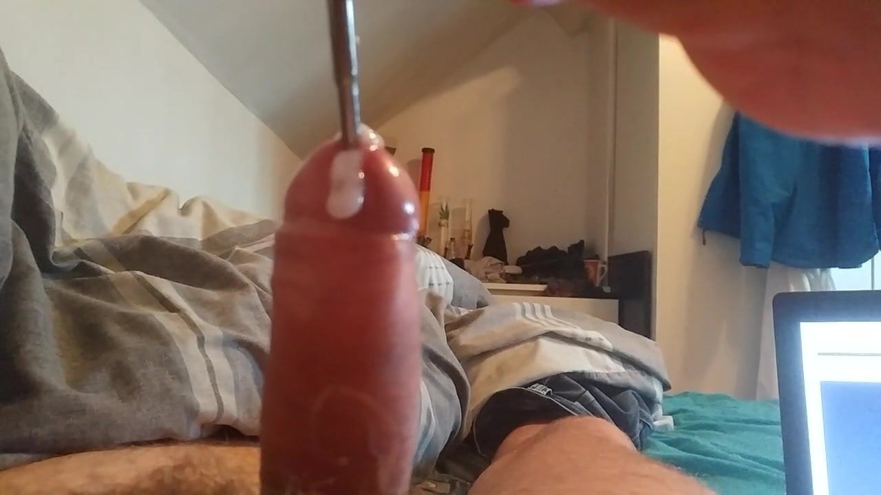 Cock sounding with real cum