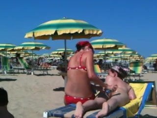 Ass massage on the beach