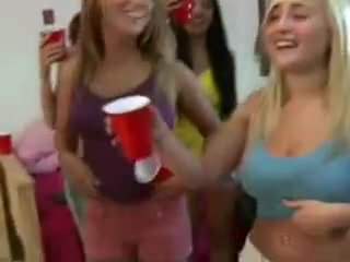 Girls flashes their tits during college party