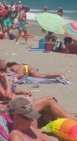 woman mature masturbate in beach