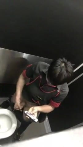 asian toilet spycam jerk off and cum