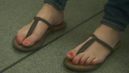 Toes in Thong Sandals