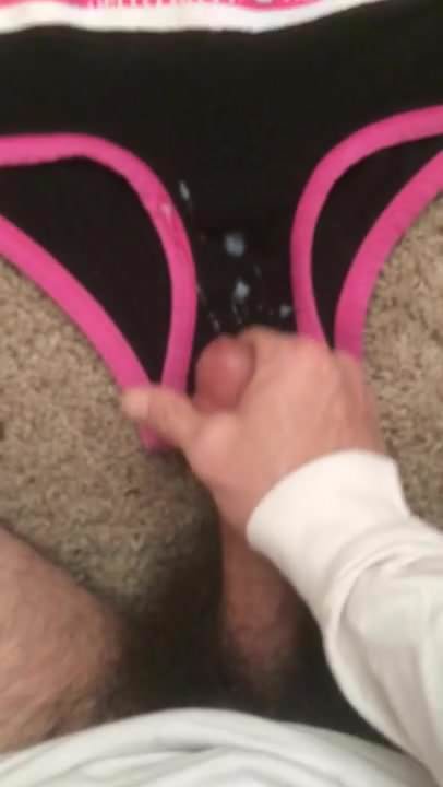 Covering mommys dirty panties with my cum