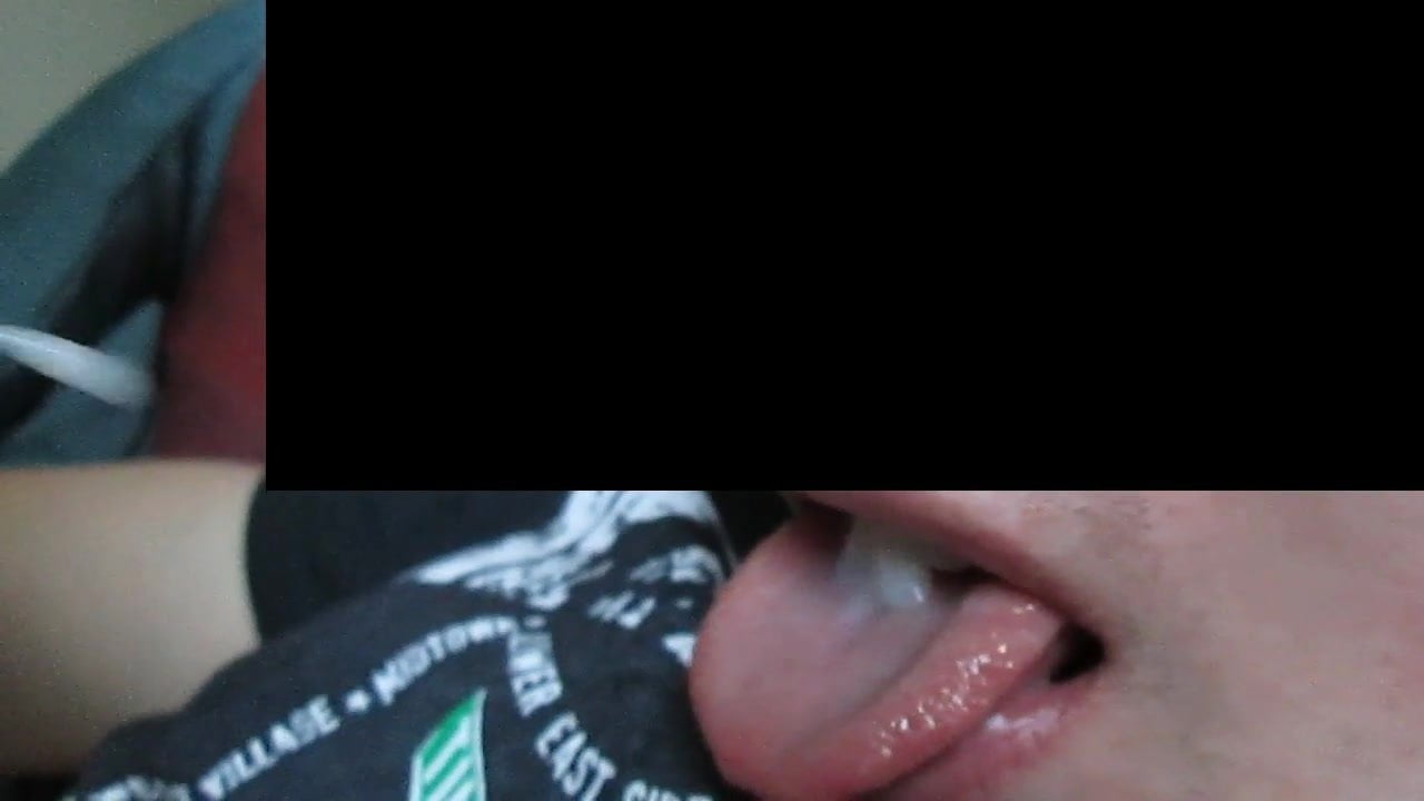 Pre-Holiday cum on tongue