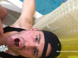 Rough boy pissing in my mouth
