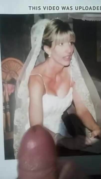 laura tributed in her wedding dress