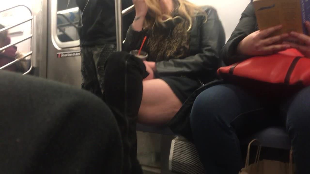 Thick Cellulite Thighs on the train