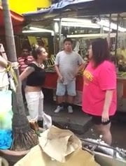 Enraged woman strips topless in public (Part 1)