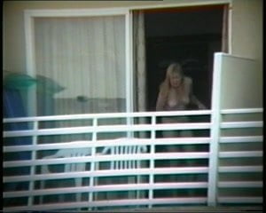 Real Voyeur - Full Frontal Nude Blonde in Balcony
