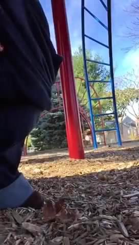 Peeing a nice load with my fat pussy at the playground 1