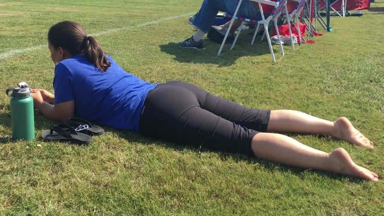 Pawg lying in the park