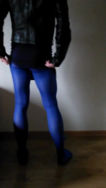 ClaudiaStarr blue pantyhose ass