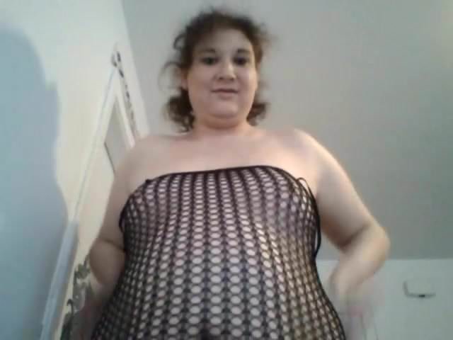 Fat BBW Transexual tries on her new lingerie