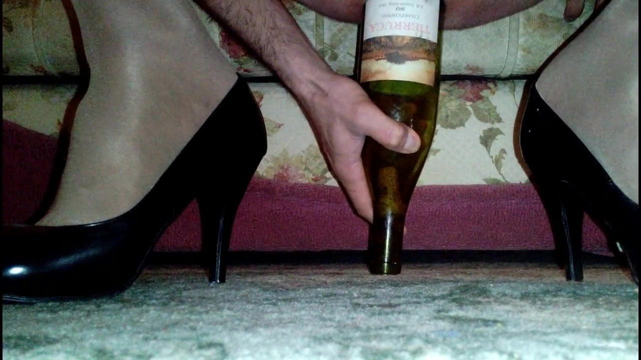  bottle of wine and shoes in my ass