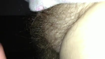 i just love stroking her soft hairy pubes.